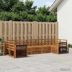 vidaXL Hoekbank Set 6 pcs Naturel Massief Acaciahout