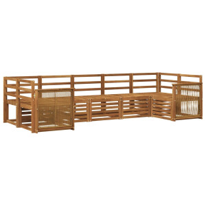 vidaXL Hoekbank Set 6 pcs Naturel Massief Acaciahout