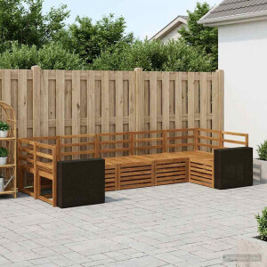 vidaXL Hoekbank Set 7 pcs Naturel Massief Acaciahout