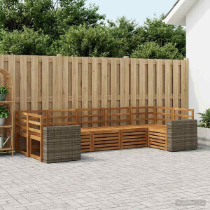 vidaXL Hoekbank Set 7 pcs Naturel Massief Acaciahout