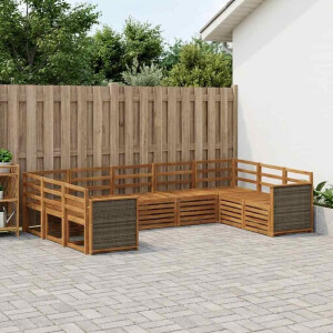 vidaXL Hoekbank Set 7 pcs Naturel Massief Acaciahout