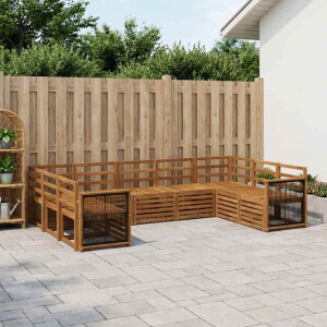 vidaXL Hoekbank Set 7 pcs Naturel Massief Acaciahout