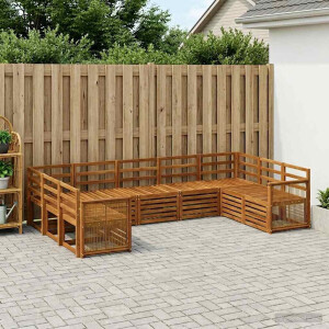 vidaXL Hoekbank Set 7 pcs Naturel Massief Acaciahout