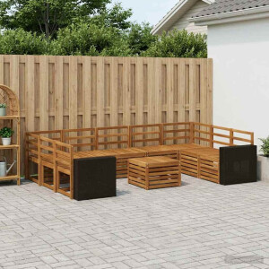 vidaXL Sofa-Sets 10 pcs Naturel Massief Acaciahout