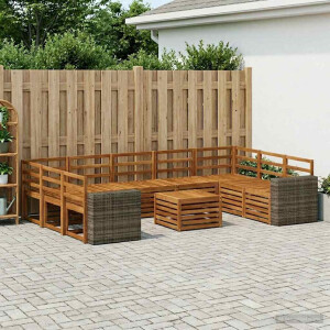 vidaXL Sofa-Sets 10 pcs Naturel Massief Acaciahout