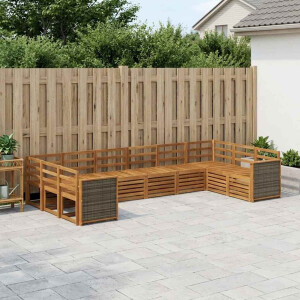 vidaXL Hoekbank Set 7 pcs Naturel Massief Acaciahout