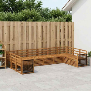 vidaXL Hoekbank Set 7 pcs Naturel Massief Acaciahout