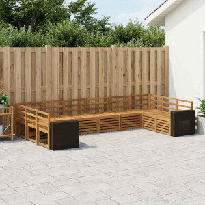 vidaXL Hoekbank Set 10 pcs Naturel Massief Acaciahout