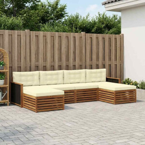 vidaXL Sofa-Sets met kussen 6 pcs Massief Acaciahout