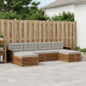 vidaXL Sofa-Sets met kussen 6 pcs Massief Acaciahout