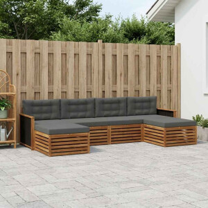 vidaXL Sofa-Sets met kussen 6 pcs Massief Acaciahout