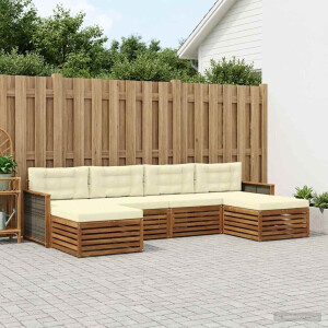 vidaXL Sofa-Sets met kussen 6 pcs Massief Acaciahout