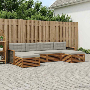 vidaXL Sofa-Sets met kussen 6 pcs Massief Acaciahout