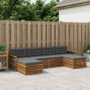 vidaXL Sofa-Sets met kussen 6 pcs Massief Acaciahout