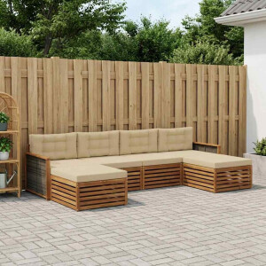 vidaXL Sofa-Sets met kussen 6 pcs Massief Acaciahout