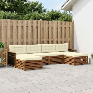 vidaXL Sofa-Sets met kussen 6 pcs Massief Acaciahout