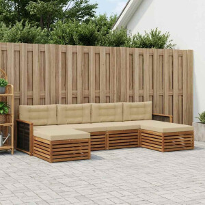 vidaXL Sofa-Sets met kussen 6 pcs Massief Acaciahout