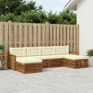 vidaXL Sofa-Sets met kussen 6 pcs Massief Acaciahout