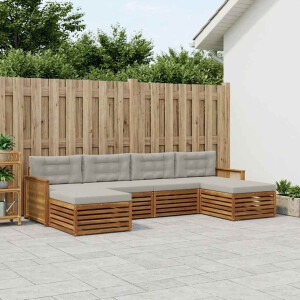 vidaXL Sofa-Sets met kussen 6 pcs Massief Acaciahout