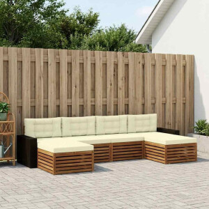 vidaXL Sofa-Sets met kussen 6 pcs Massief Acaciahout