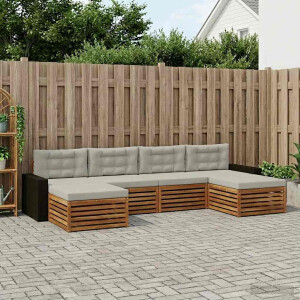 vidaXL Sofa-Sets met kussen 6 pcs Massief Acaciahout