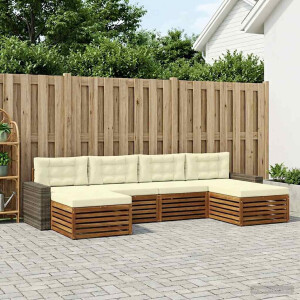 vidaXL Sofa-Sets met kussen 6 pcs Massief Acaciahout