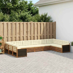 vidaXL Sofa-Sets met kussen 10 pcs Massief Acaciahout