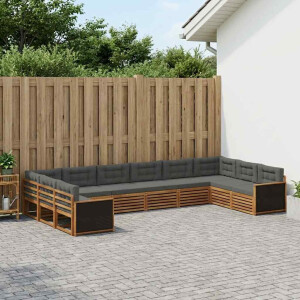 vidaXL Sofa-Sets met kussen 10 pcs Massief Acaciahout