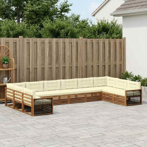 vidaXL Sofa-Sets met kussen 10 pcs Massief Acaciahout