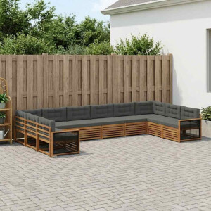 vidaXL Sofa-Sets met kussen 10 pcs Massief Acaciahout
