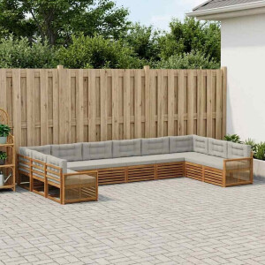 vidaXL Sofa-Sets met kussen 10 pcs Massief Acaciahout