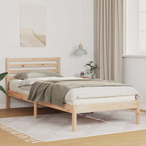 vidaXL Bedframe met hoofdeinde Bruin 90 x 210 cm Massief grenenhout