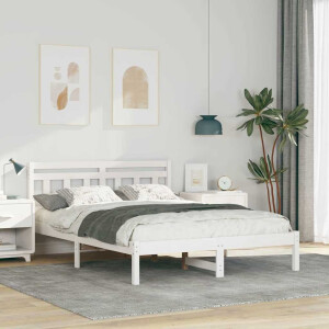 vidaXL Bedframe Wit 120 x 190 cm Massief grenenhout