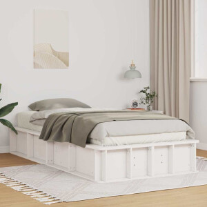 vidaXL Bedframe Wit 75 x 190 cm Massief grenenhout