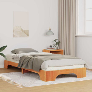 vidaXL Bedframe Bruin 100 x 210 cm Massief grenenhout