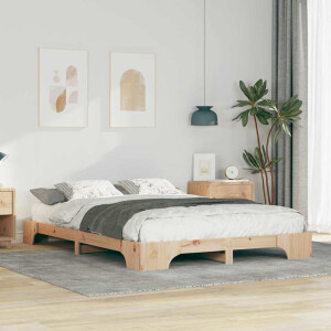 vidaXL Bedframe Bruin 140 x 220 cm Massief grenenhout