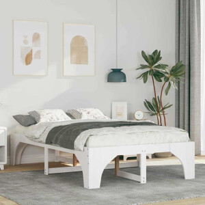 vidaXL Bedframe Wit 120 x 190 cm Massief grenenhout