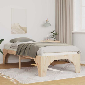 vidaXL Bedframe Bruin 90 x 190 cm Massief grenenhout