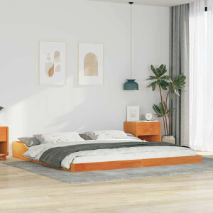 vidaXL Bedframe Wasbruin 200 x 200 cm Massief grenenhout