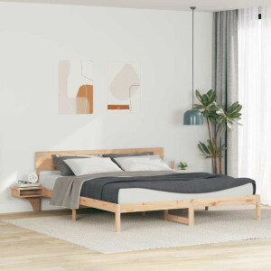 vidaXL Bedframe met hoofdeinde Bruin 180 x 200 cm Massief grenenhout