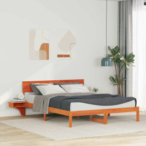 vidaXL Bedframe Wasbruin 150 x 200 cm Massief grenenhout