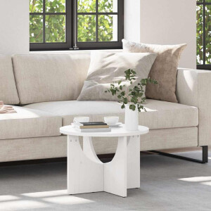 vidaXL Salontafel Wit 50 x 50 x 35 cm Massief grenenhout