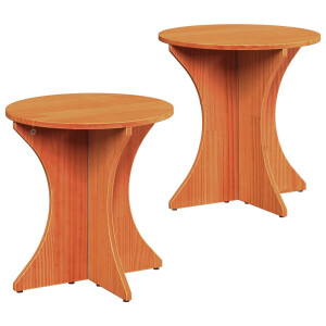vidaXL Salontafel 2 pcs Wasbruin Massief grenenhout