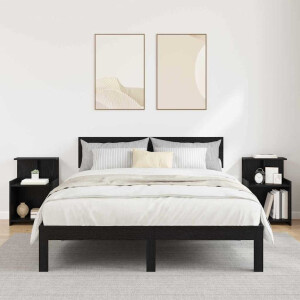 vidaXL Nachtkastje 2 pcs Zwart Eiken 40 x 35 x 60 cm Bewerkt hout