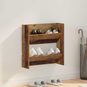 vidaXL Schoenenkast met plank Oudhout 60 x 18 x 60 cm Bewerkt hout