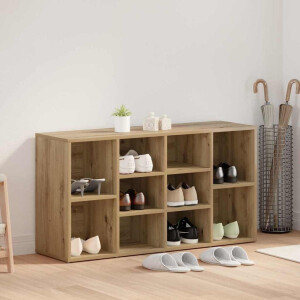 vidaXL Schoenenbank met plank Anders artisanaal eikenkleurig 103 x 30 x 55 cm