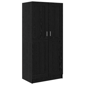 vidaXL Kledingkast Zwart eiken 82,5 x 51,5 x 180 cm Bewerkt hout