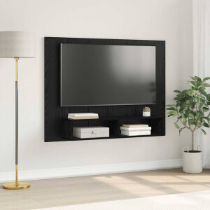 vidaXL Tv-meubelset Zwart Eiken 120 x 23,5 x 90 cm Bewerkt hout