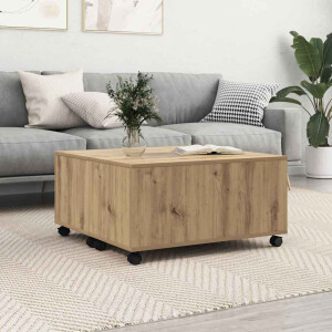 vidaXL Salontafel met lade Artisan Eiken 75 x 75 x 38 cm Bewerkt hout