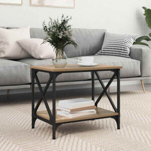 vidaXL Bijzettafel Artisan Eiken 55 x 38 x 45 cm Bewerkt hout